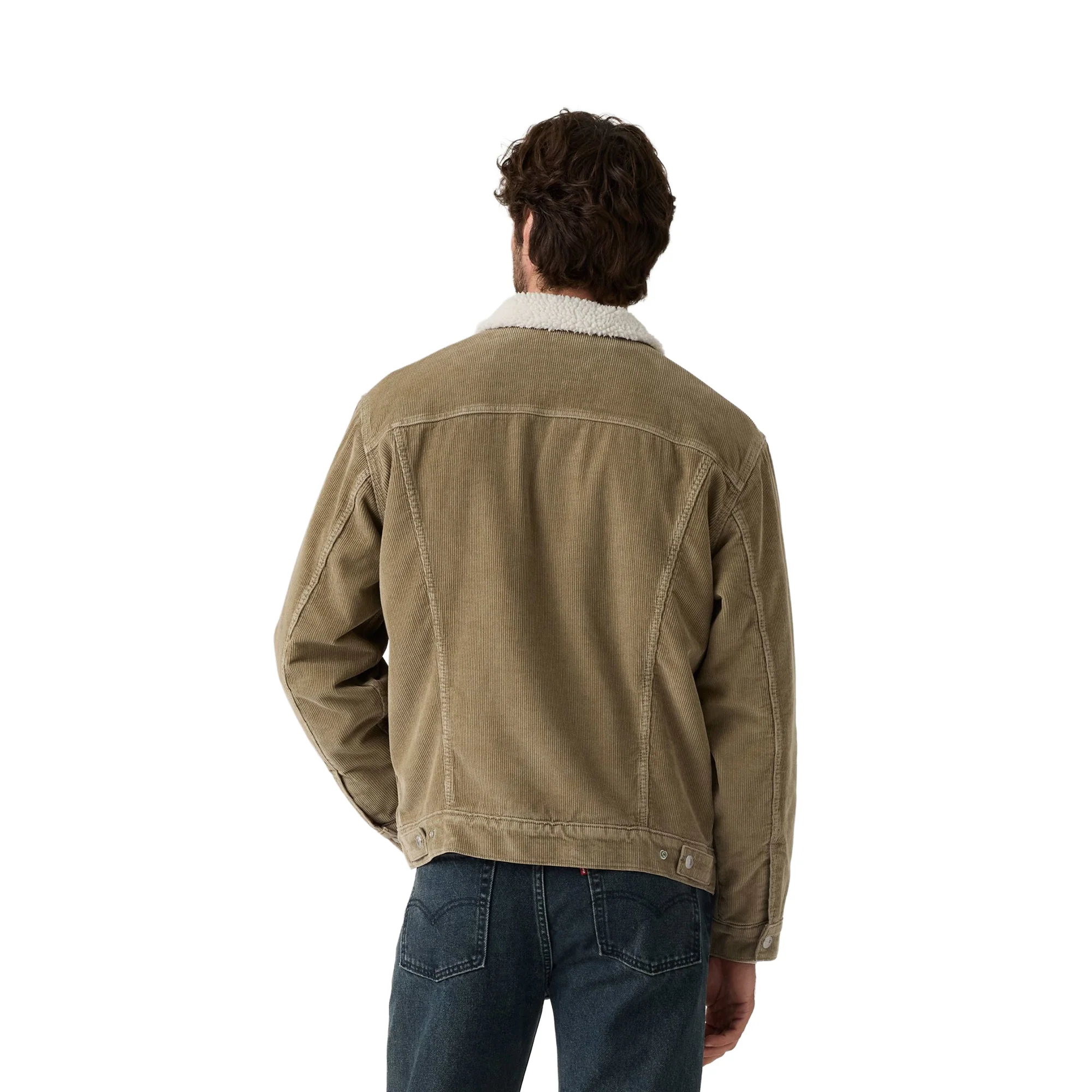 Levis Relaxed Fit Sherpa Trucker Jacket Timber Wolf - Image 2