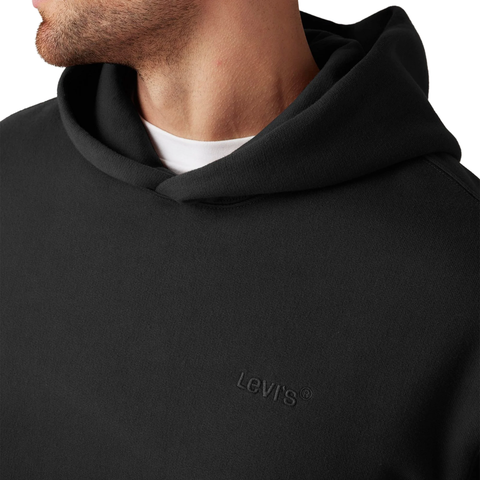 Levis The Authentic Hoodie Black Agate Garment Dye - Image 3