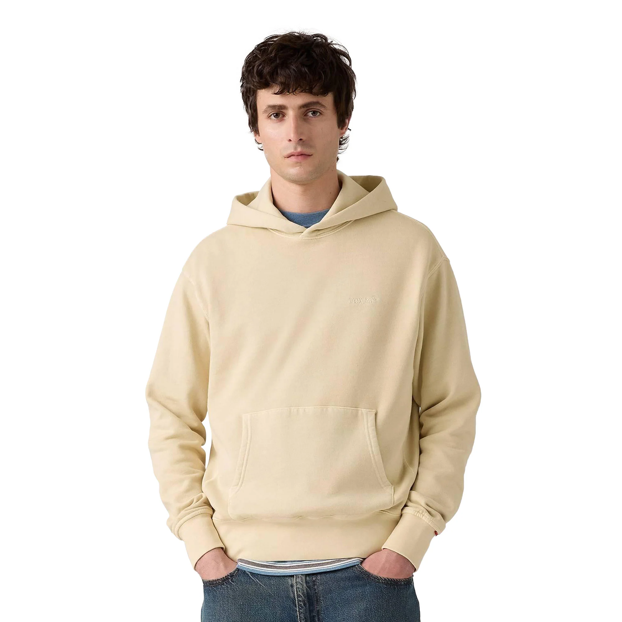 Levis The Authentic Hoodie Fog Garment Dye Fog