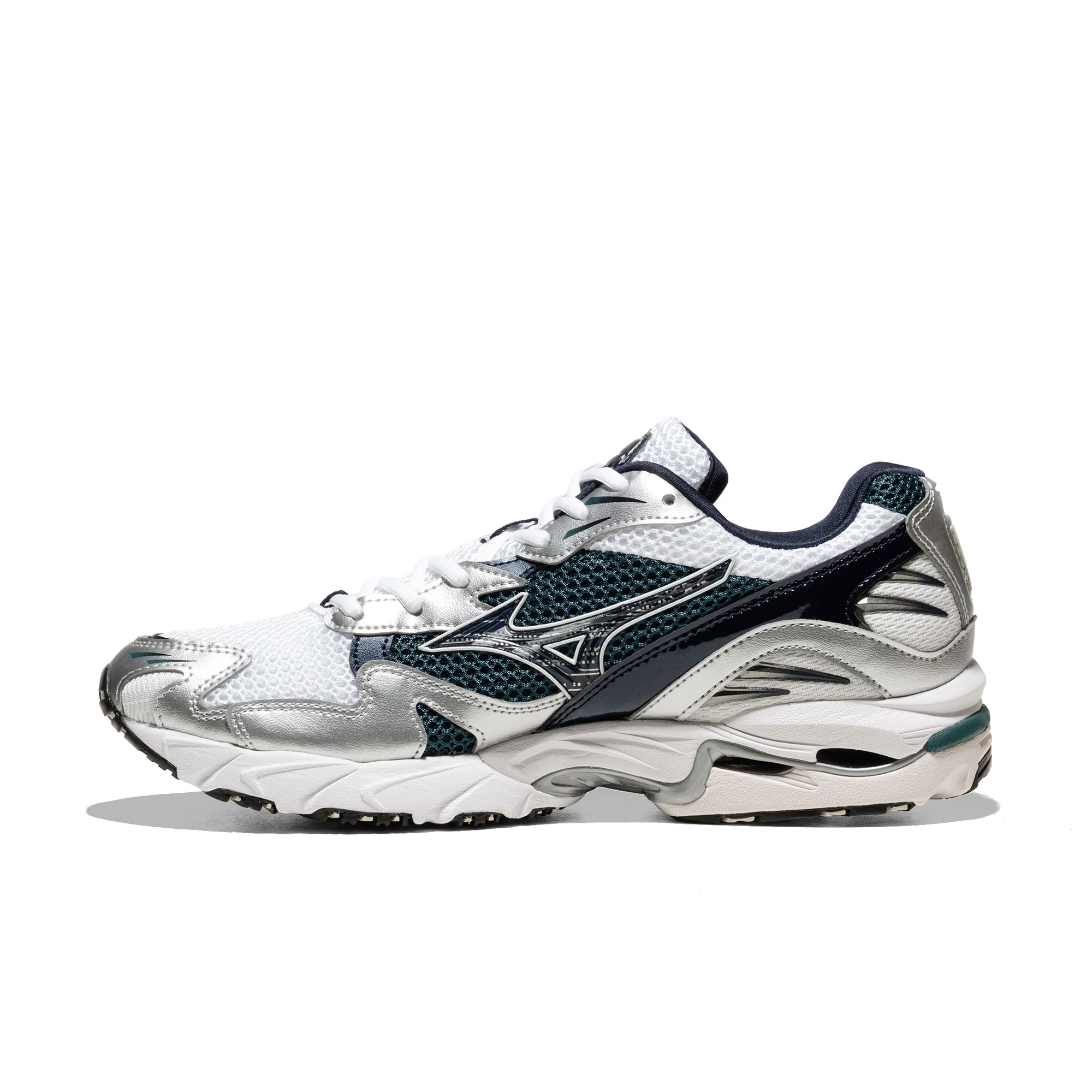 Mizuno Wave Rider 10 White/Baritone Blue/Deep Teal - Image 3