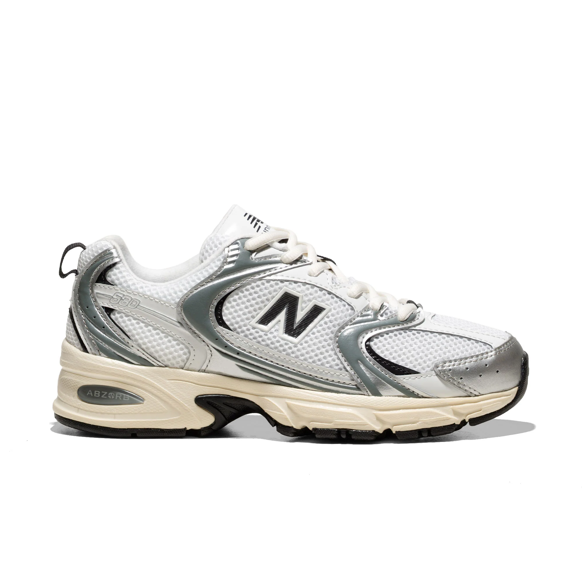 New Balance 530 Silver Metallic/Black Cement