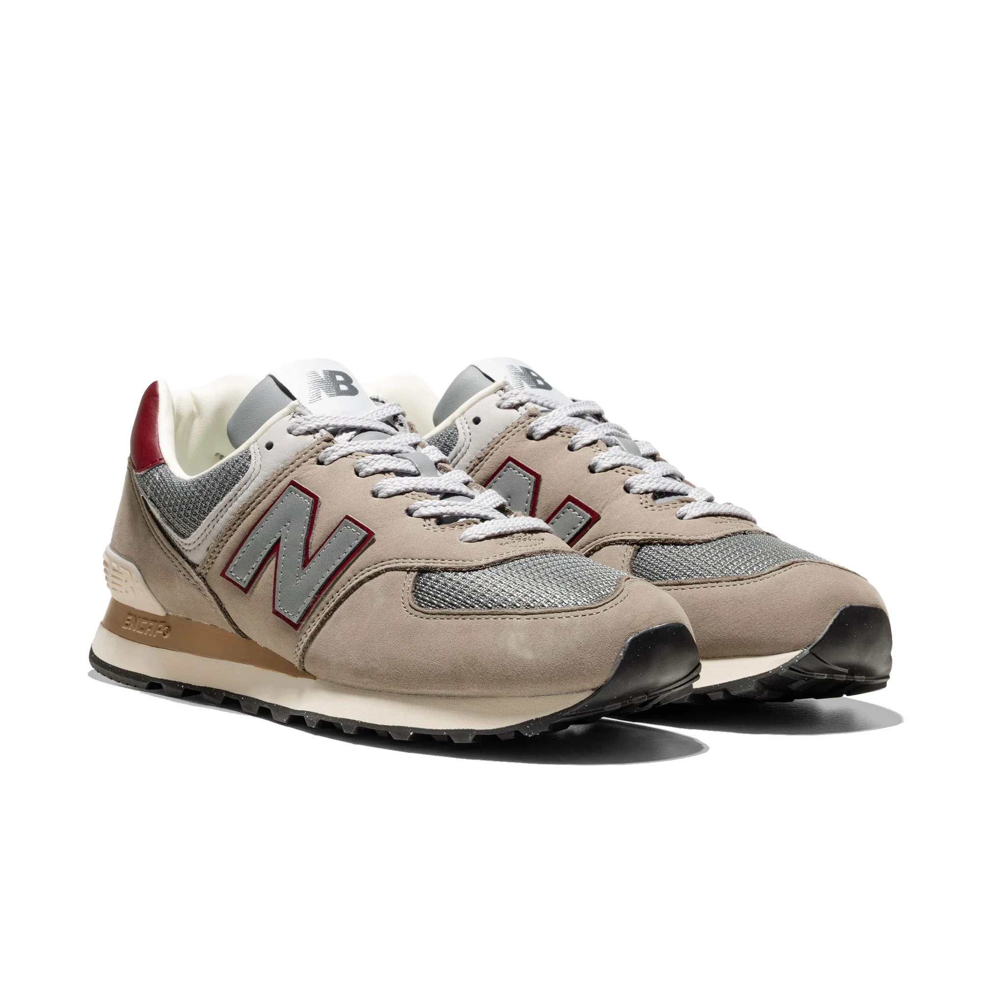New Balance 574 Arid Stone/Monarch Burgundy - Image 2