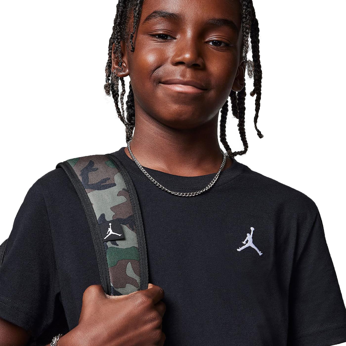 Nike Jordan Boys Jumpman Air Embroidered Tee Black - Image 3