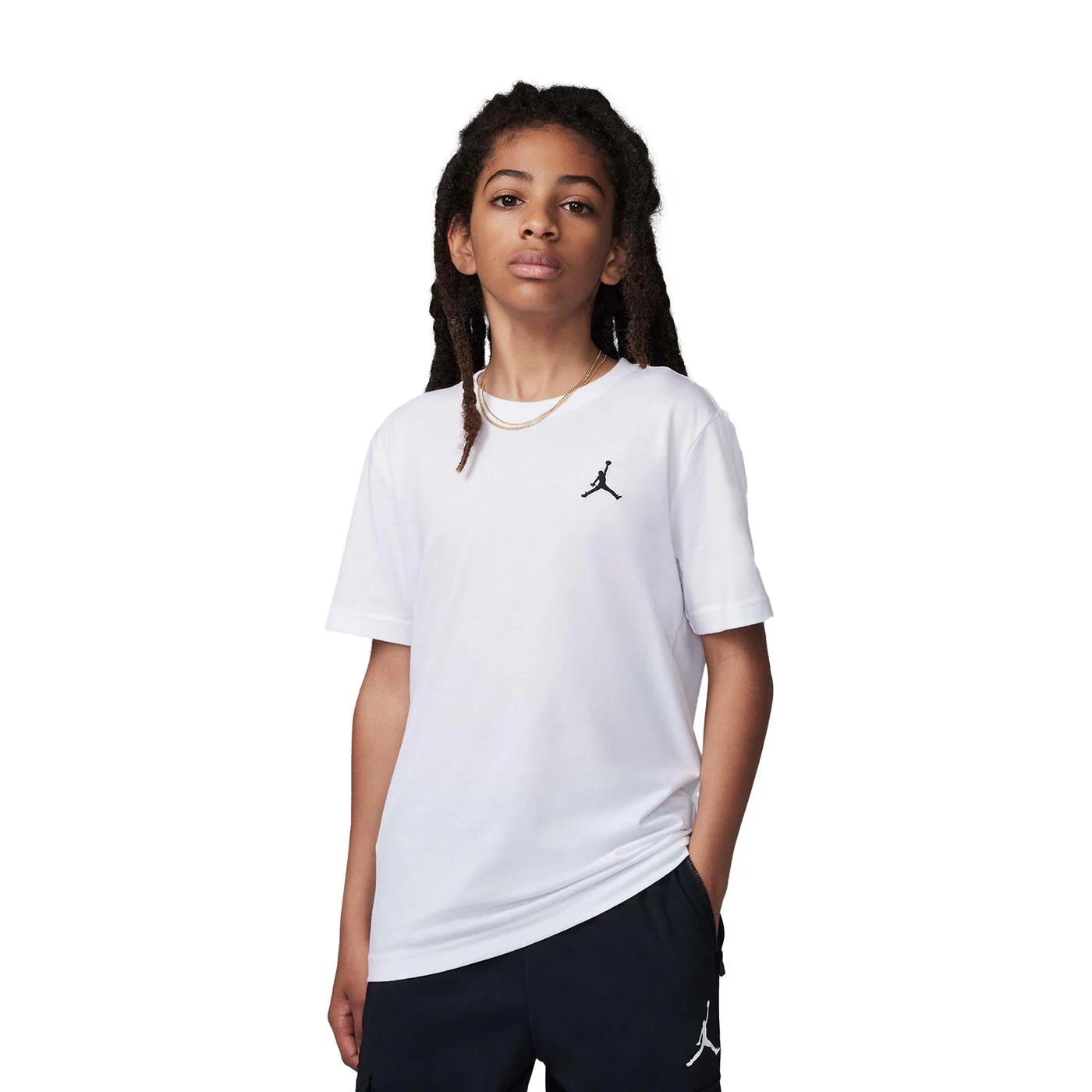Nike Jordan Boys Jumpman Air Embroidered Tee White