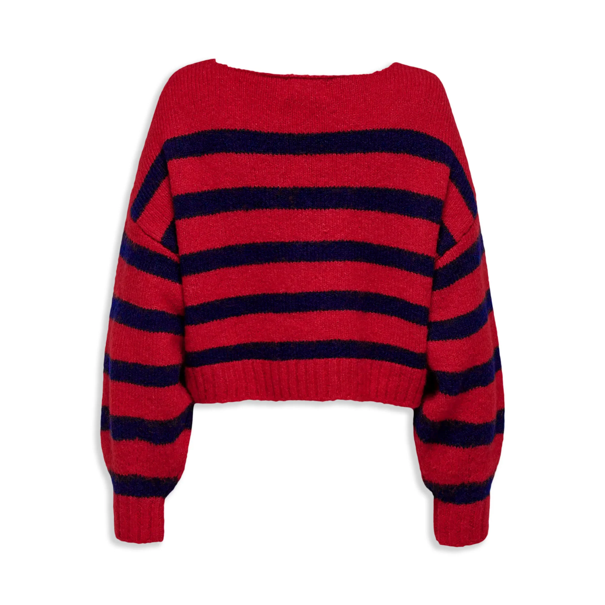 Only Aya Life L/S Boatneck CC Knit Salsa Red - Image 2
