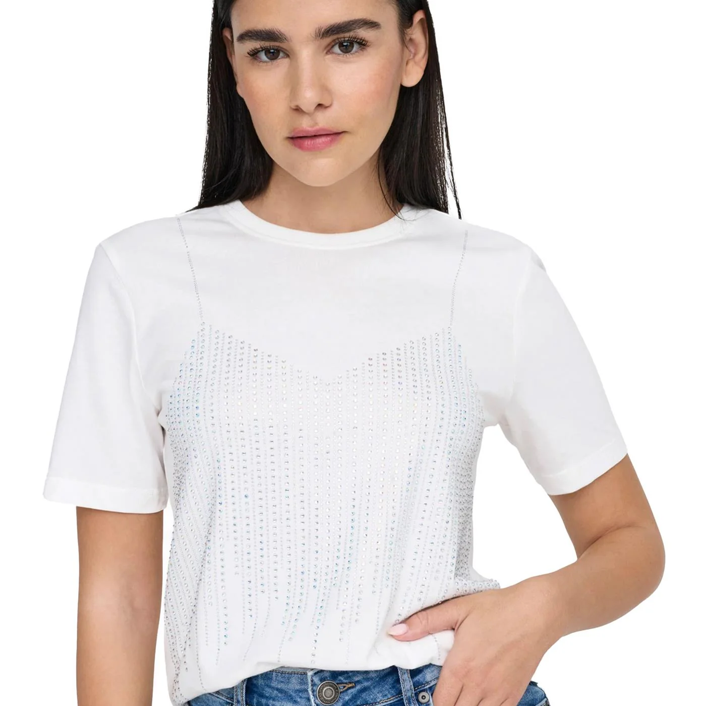 Only Billie Life S/S Top Cloud Dancer - Image 3