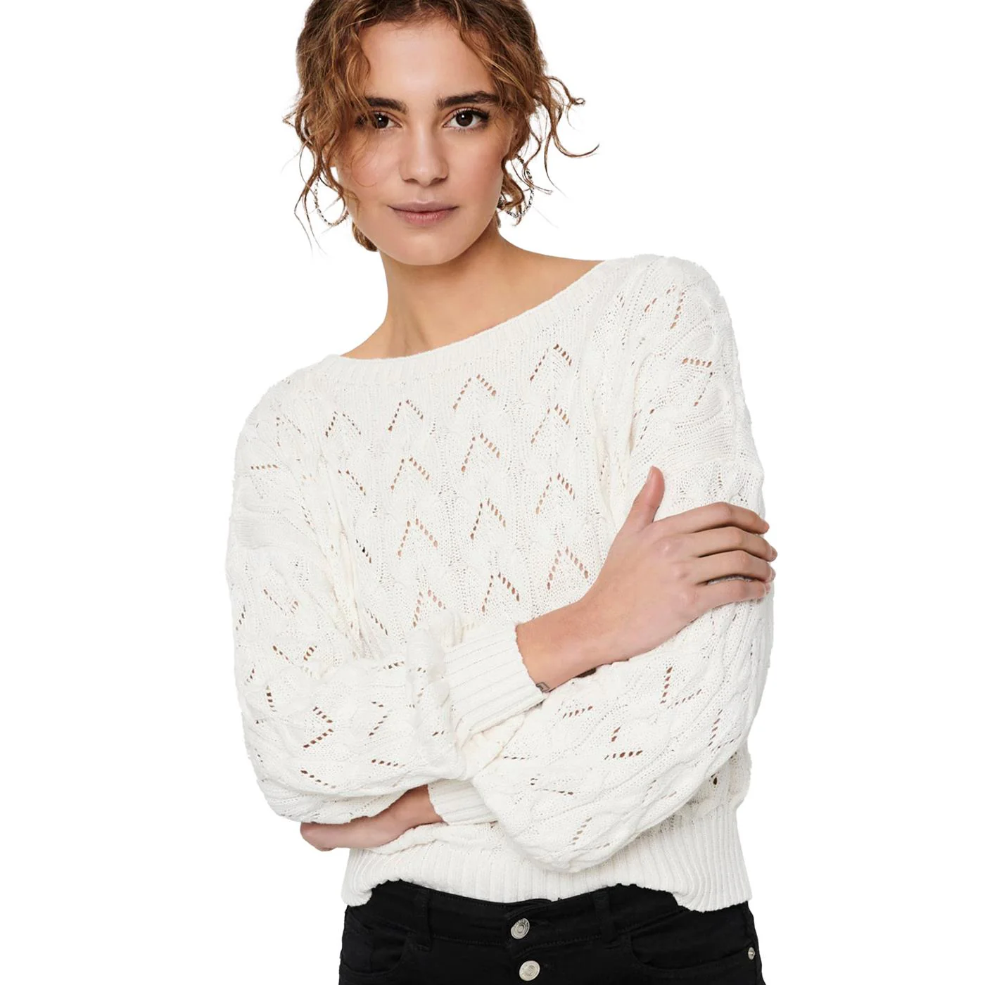 Only Brynn Life Structure L/S Pullover Knit Cloud Dancer - Image 2