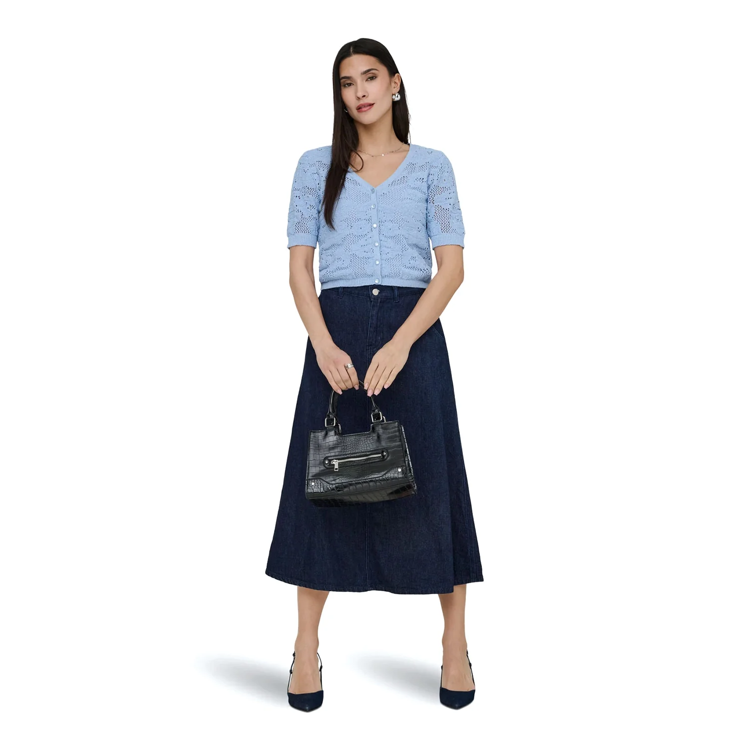 Only Chloe SS Cardigan Knit Soft Chambray - Image 4