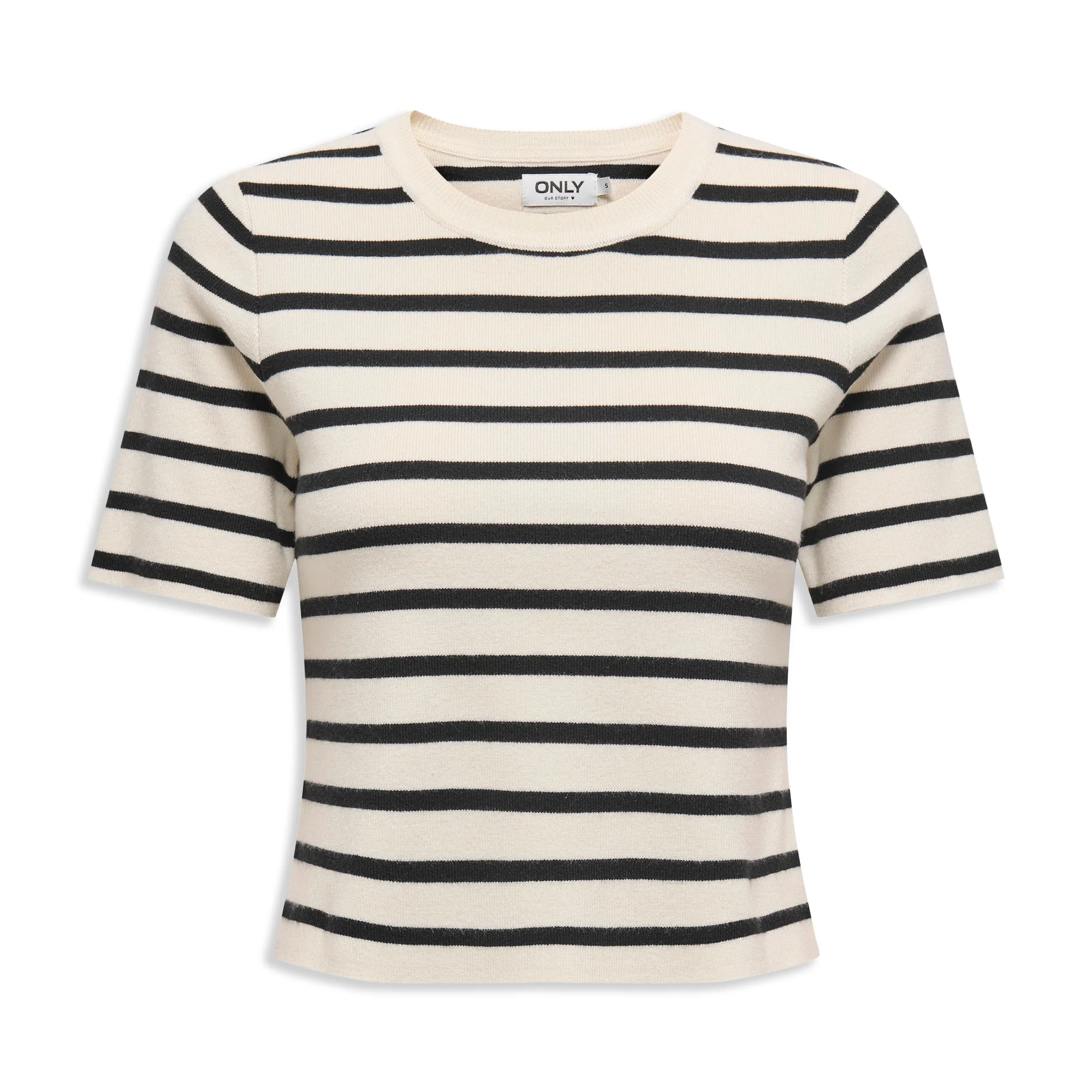Only Fie 2/4 Pullover CC Knit Cloud Dancer/Black Stripes