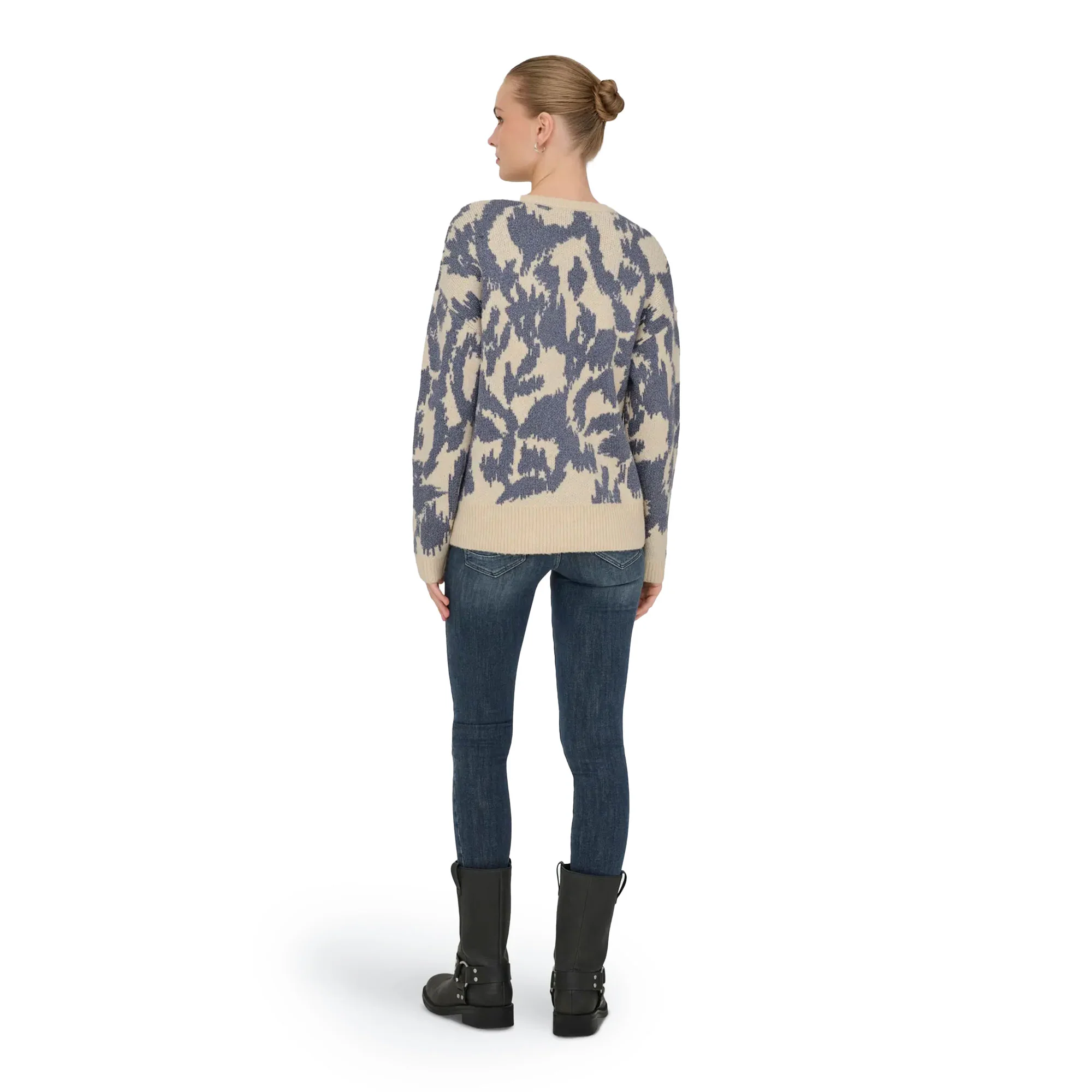 Only Gigi LS Glitter O-Neck Knit Birch/Vintage Indigo - Image 2