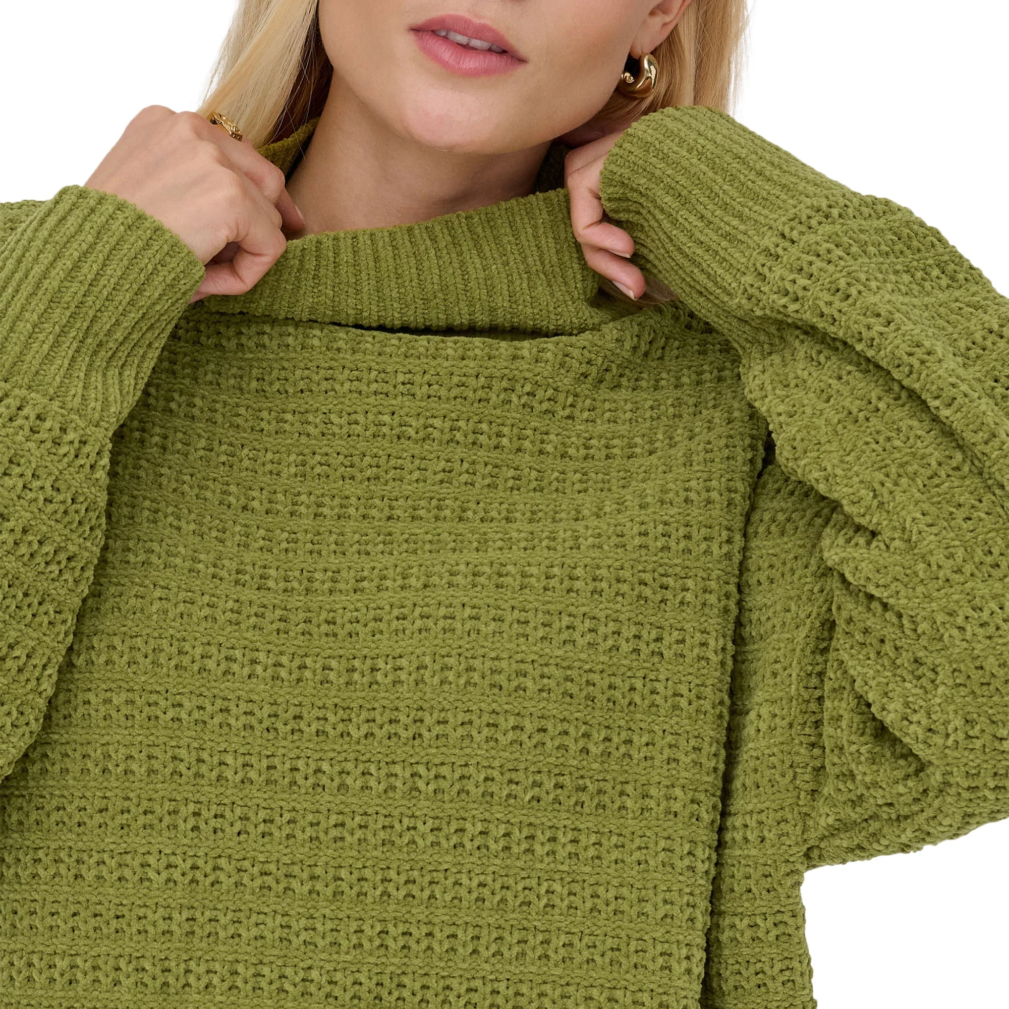 Only Globe LS Highneck BF Knit Peat Moss - Image 2