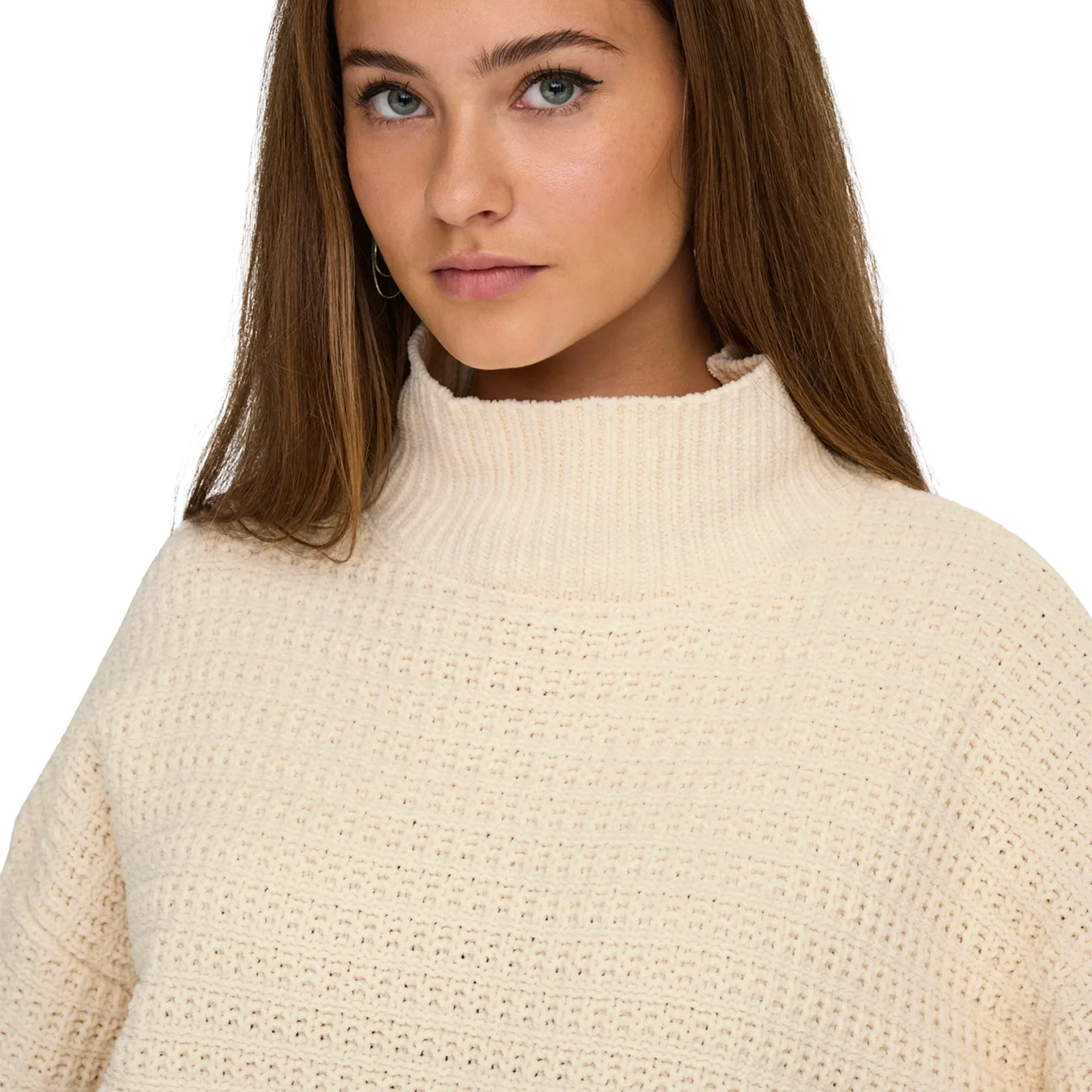 Only Globe LS Highneck BF Knit Whitecap Gray - Image 3