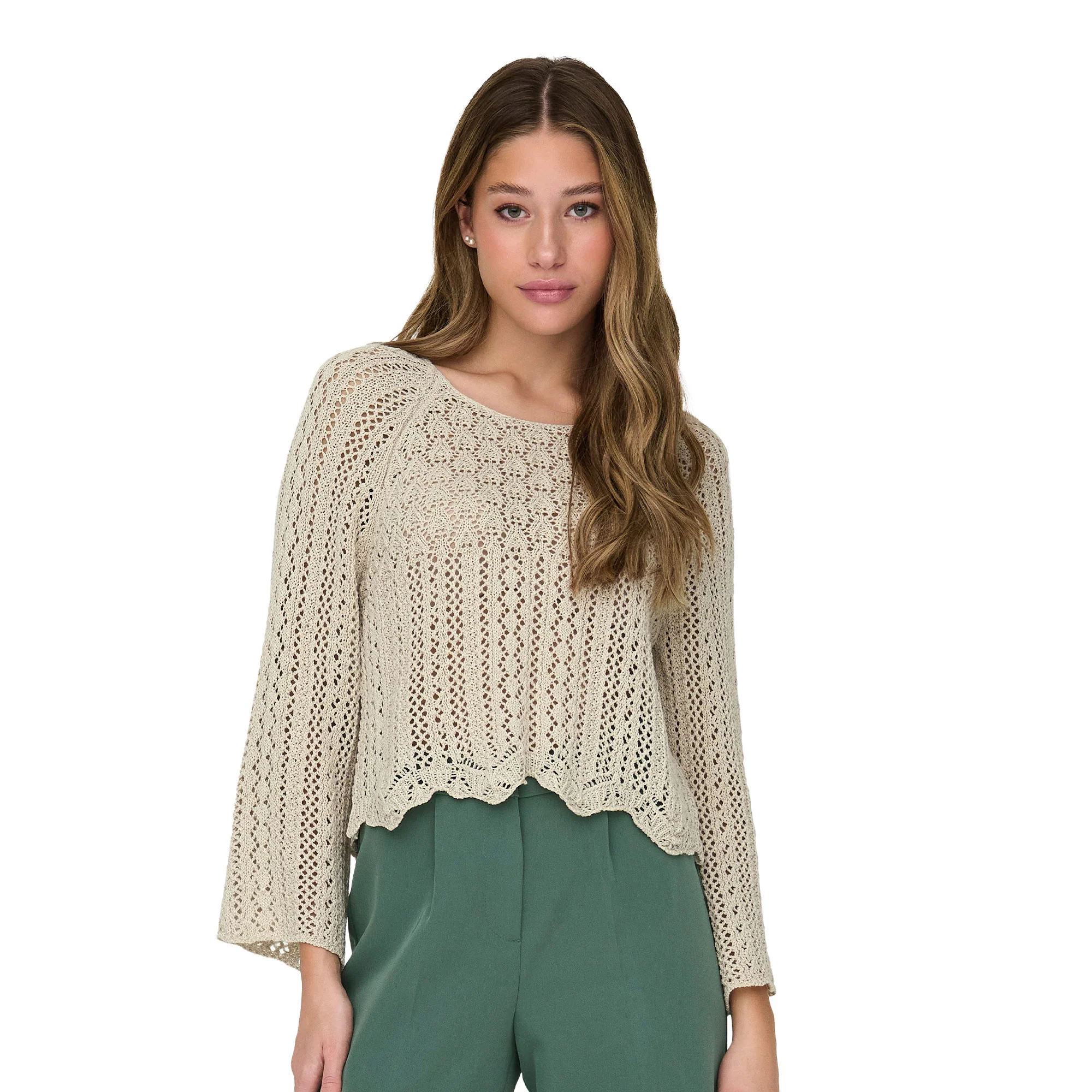 Only Nola 3/4 Pullover Knit Feather Gray