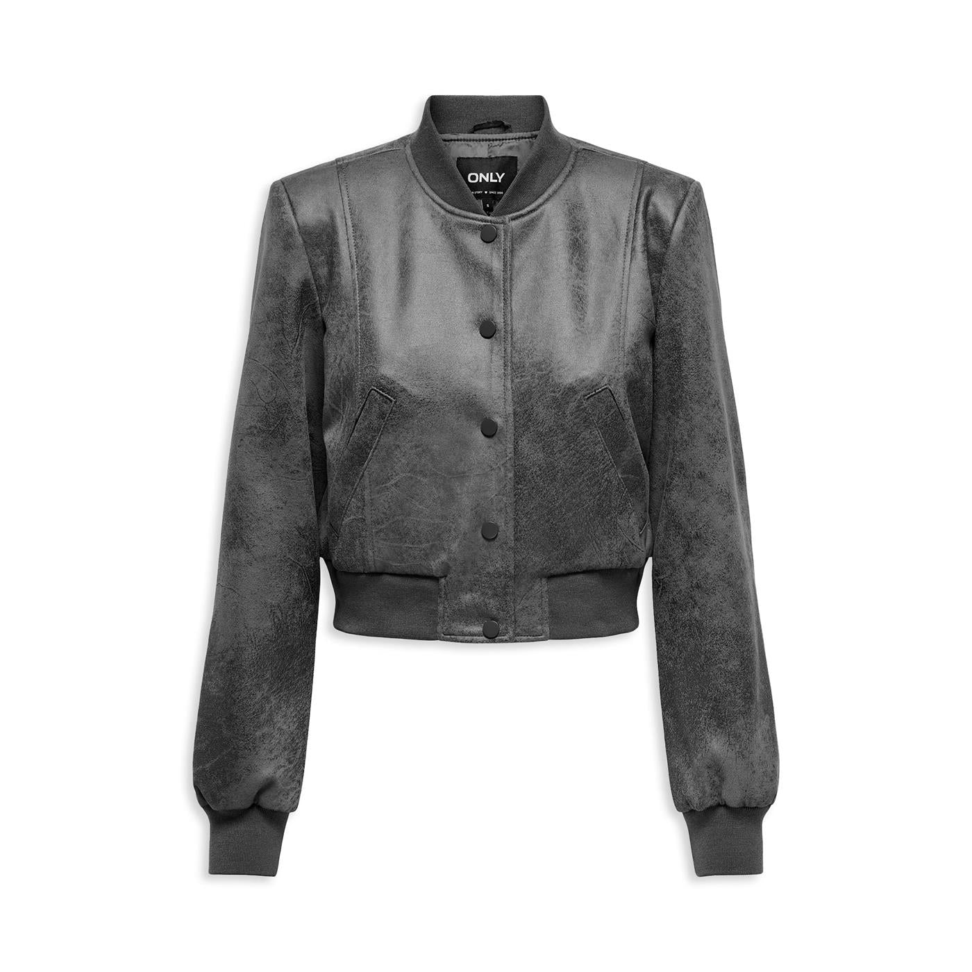 Only Paris Faux Suede Bomber Phantom