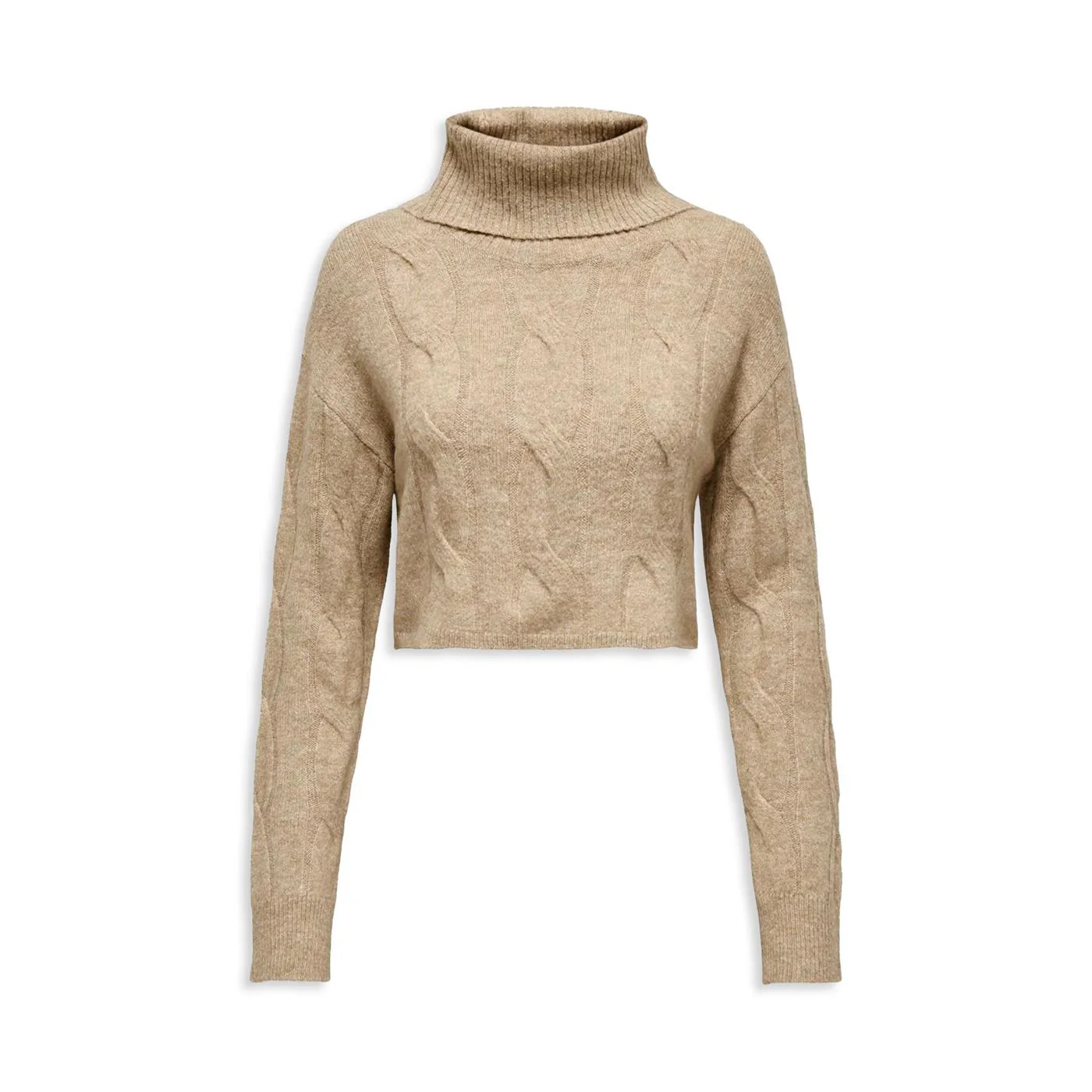 Only Rio Life LS Cable Roolneck Knit Tannin