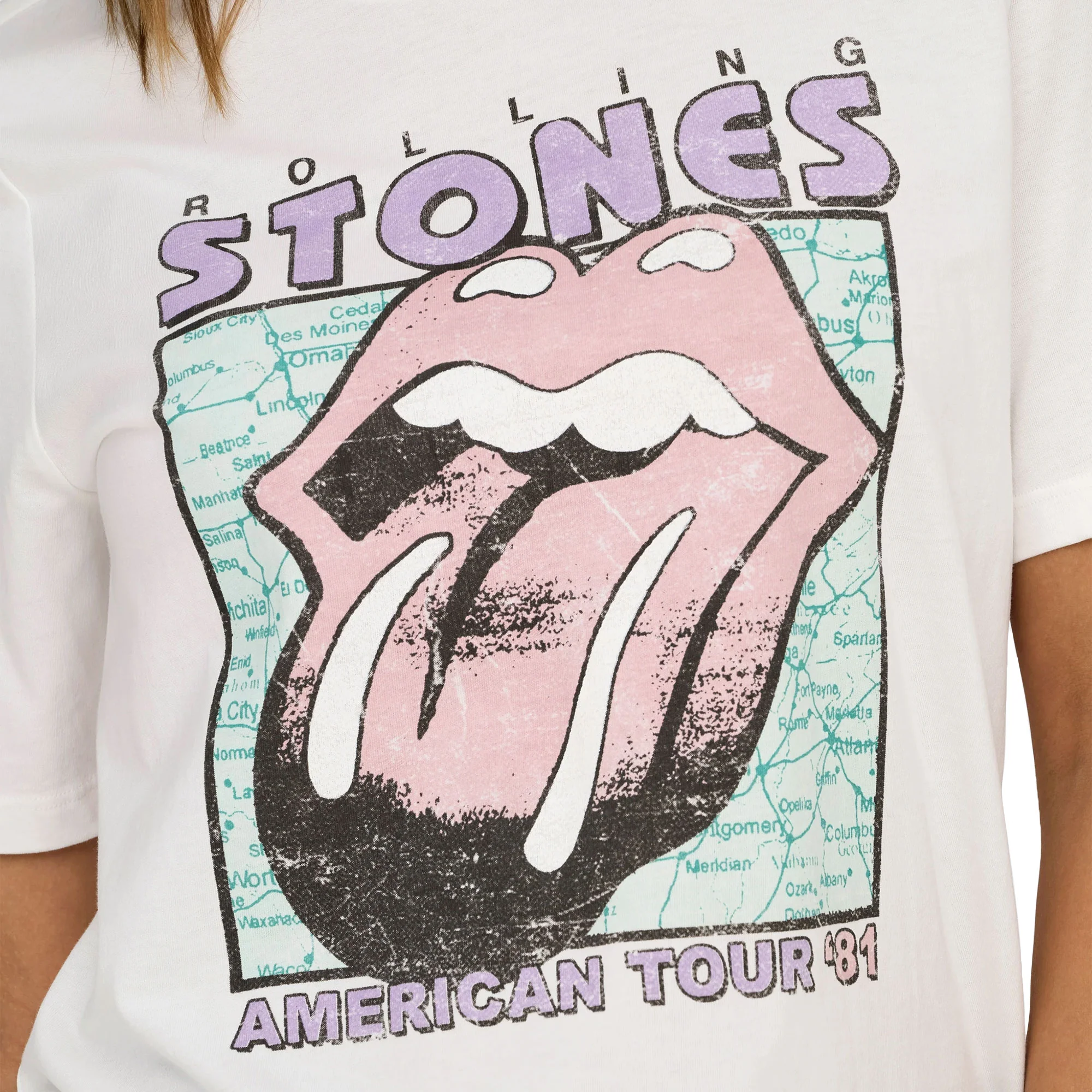 Only Rolling Stones Life S/S Top Cloud Dancer/American Tour - Image 3