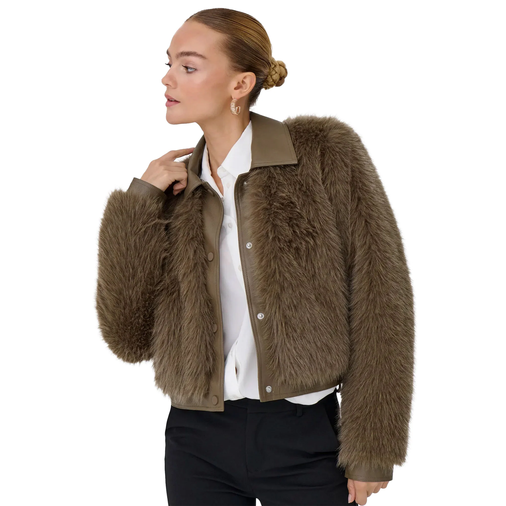 Only Yumi Life Faux Fur Jacket Mountain Trail - Image 3