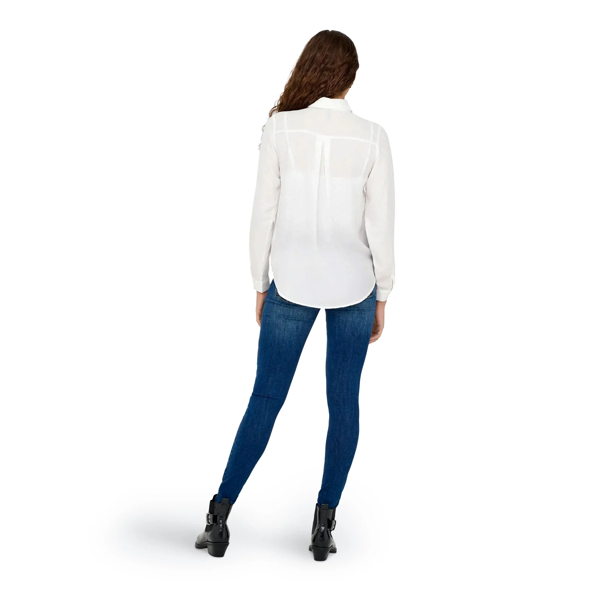Only Zeke L/S Stud Shirt Wvn Cloud Dancer - Image 2
