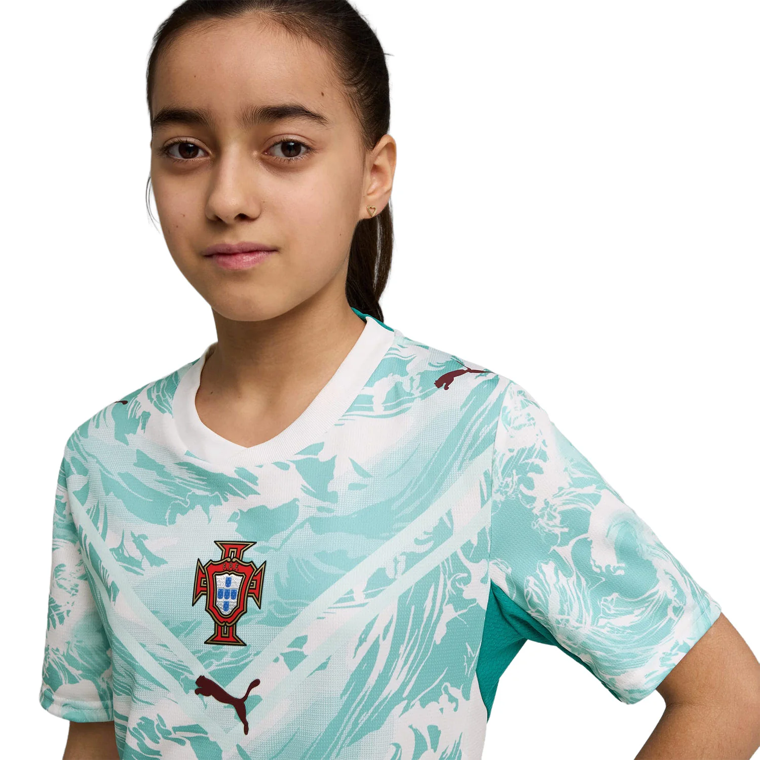Puma Youth FPF Away Jersey Replica Puma White/Green Lagoon - Image 2
