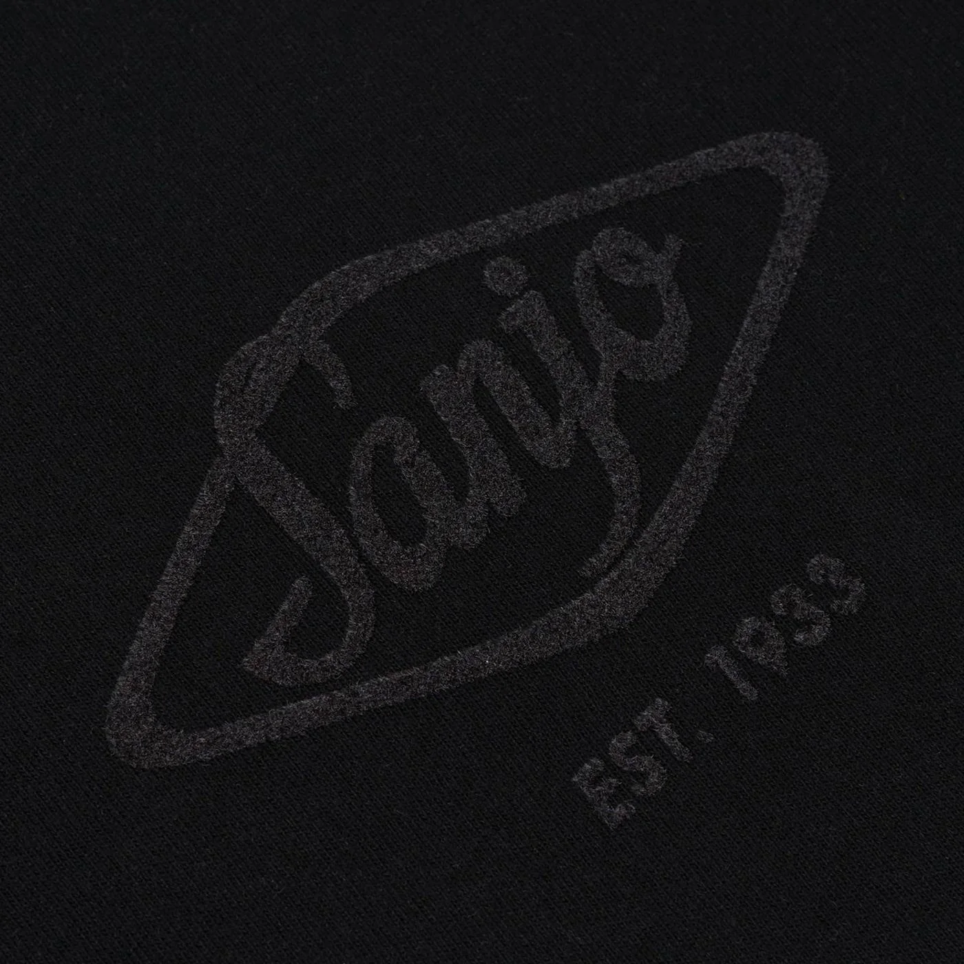 Sanjo Flocked Logo T-Shirt All Black - Image 3