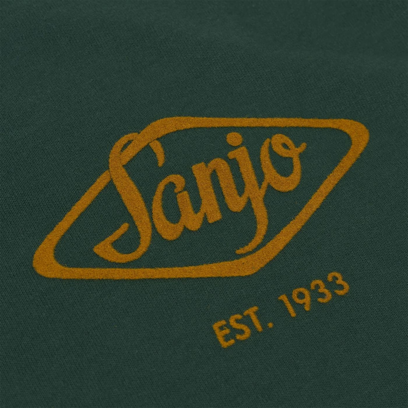 Sanjo Flocked Logo T-Shirt Bottle Green - Image 3