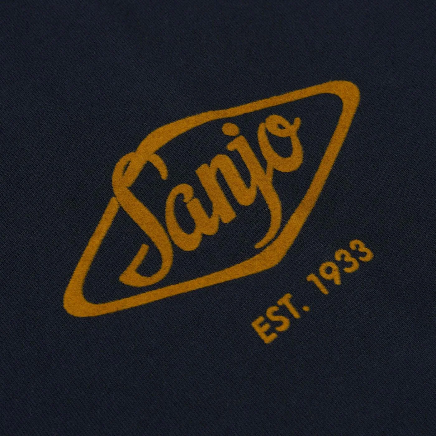 Sanjo Flocked Logo T-Shirt Navy - Image 3
