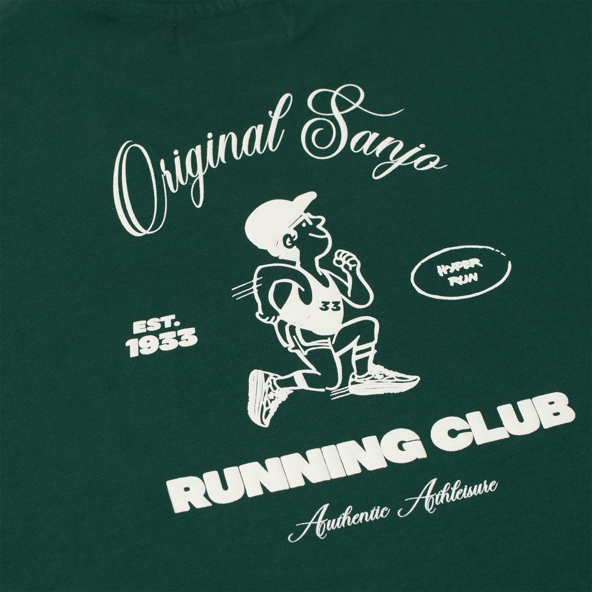 Sanjo Running Club T-Shirt Bottle Green - Image 2