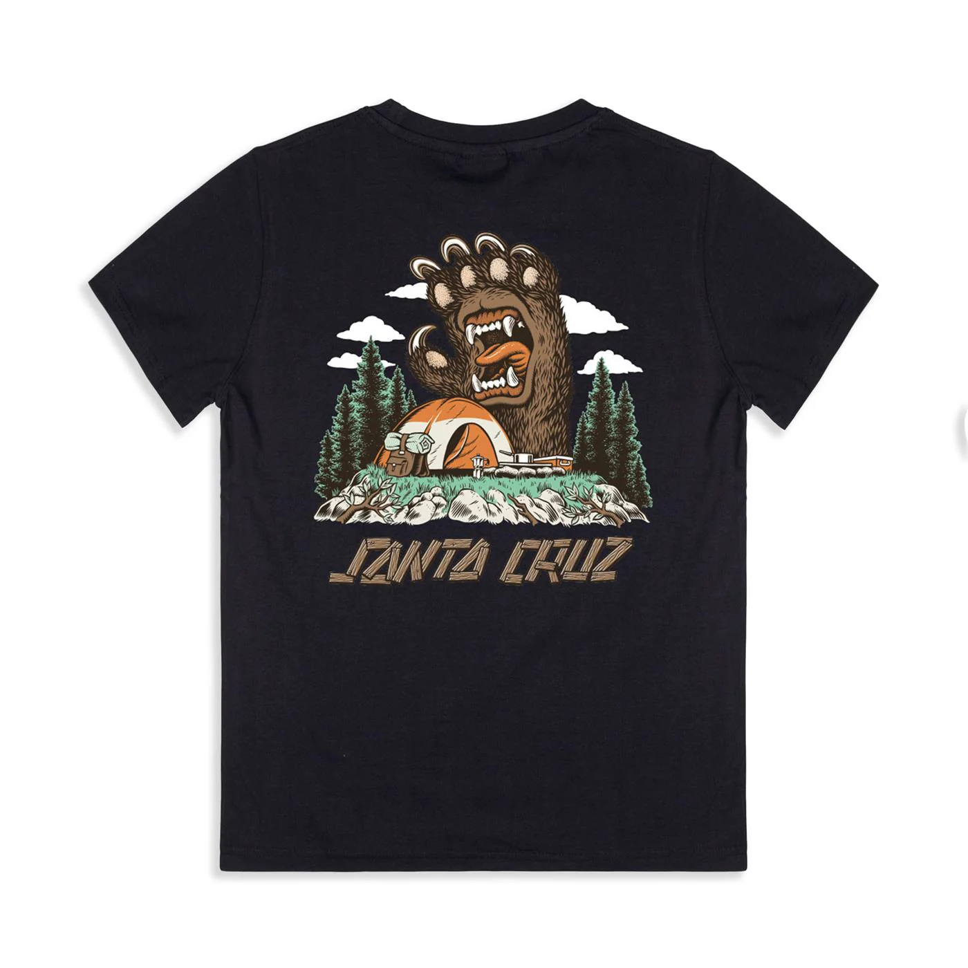 Santa Cruz Youth Screaming Grizzly Tee Black