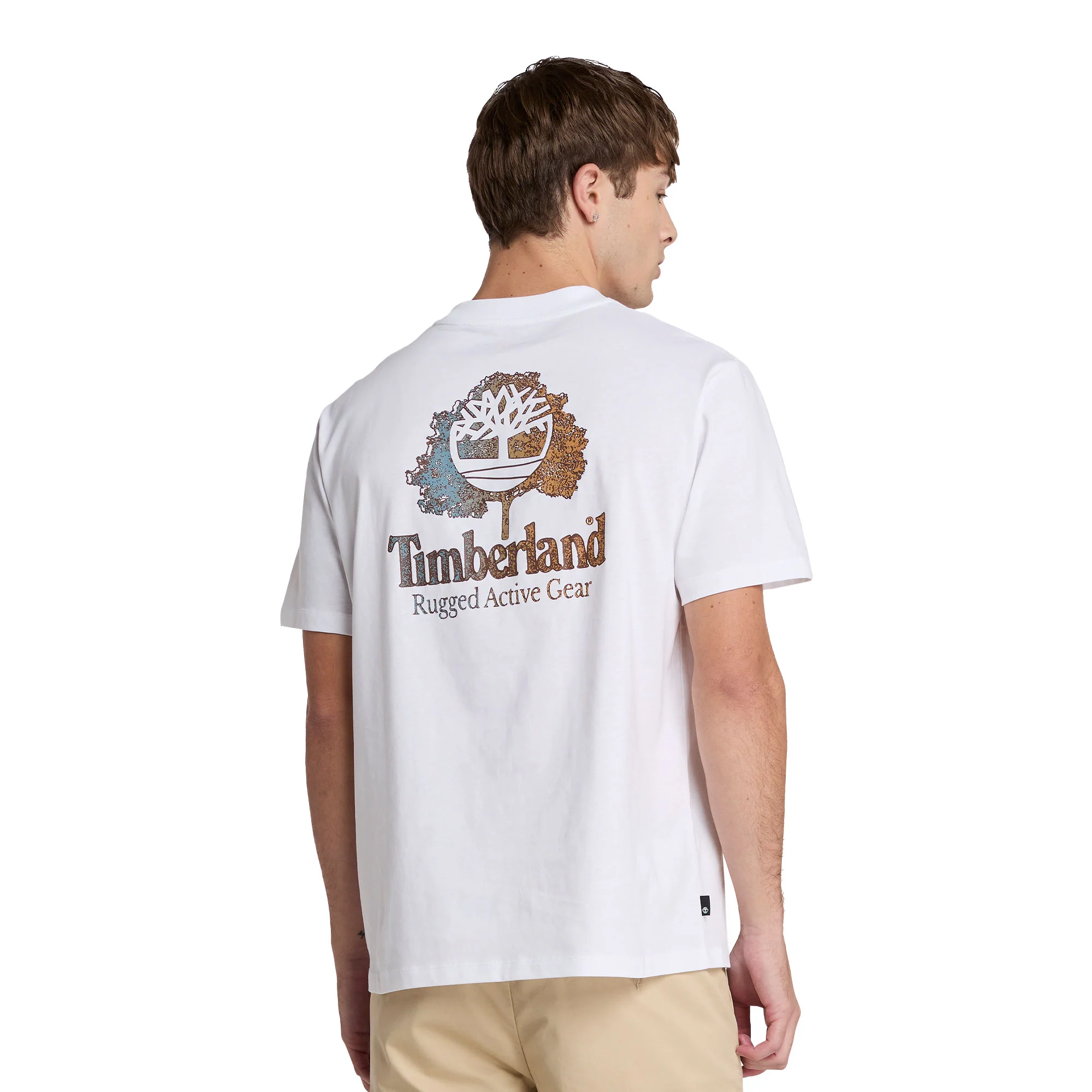 Timberland Rugged Active Gear Back Graphic Tee White