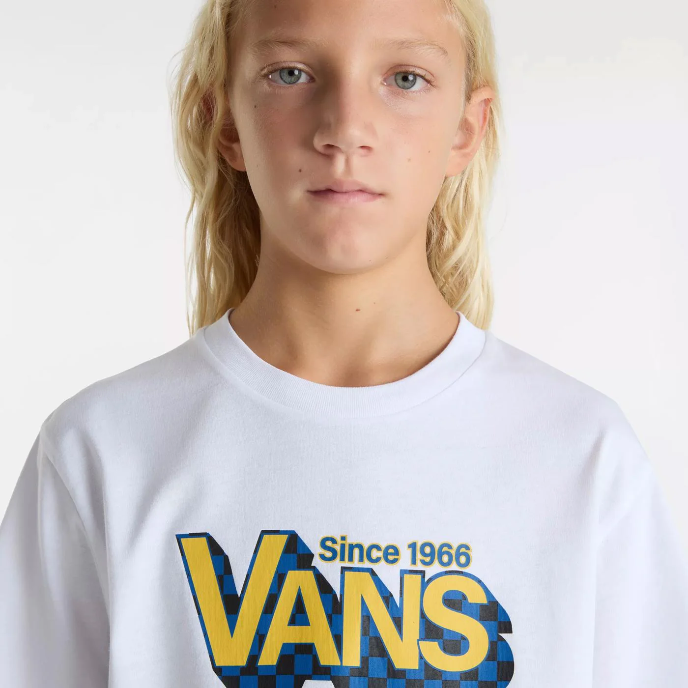 Vans Boys Checker Drop SS Tee White - Image 3