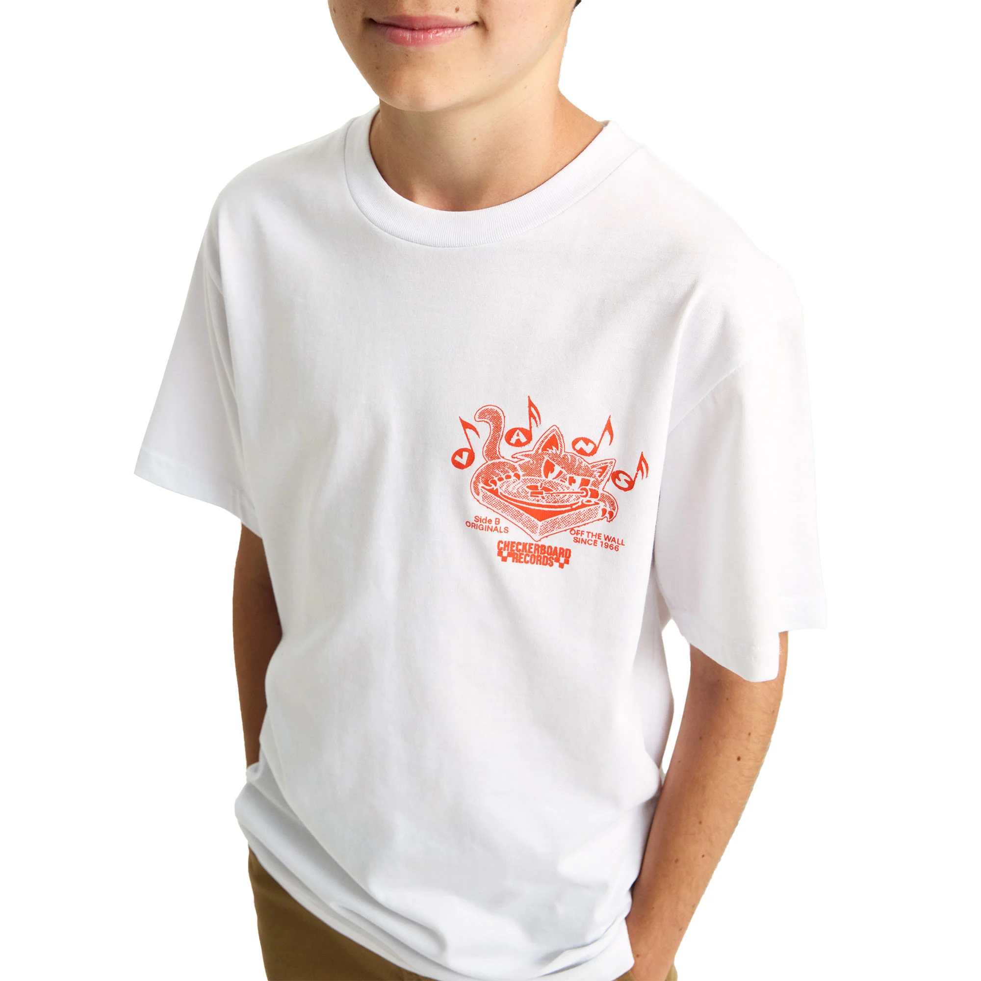 Vans Boys Scratched Records SS Tee White - Image 3