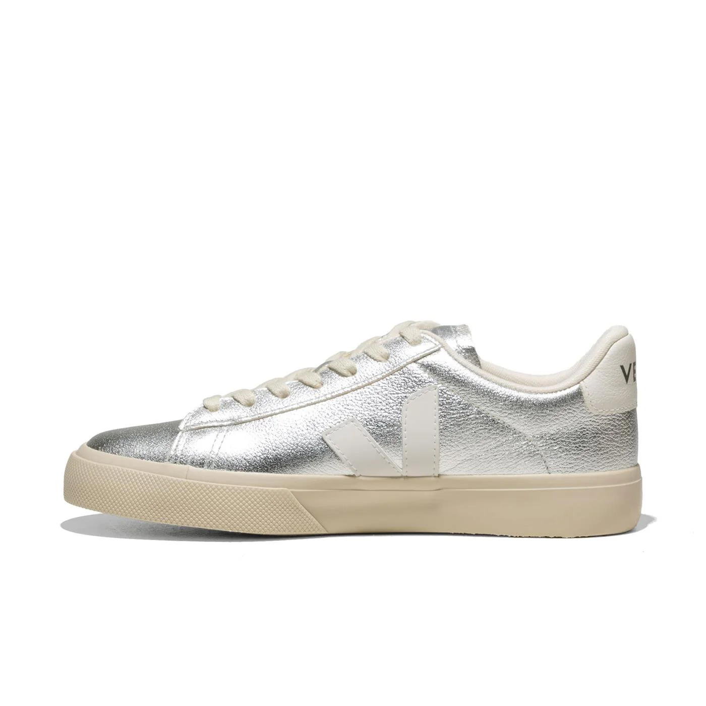 Veja Campo Chromefree Leather Silver/White - Image 3