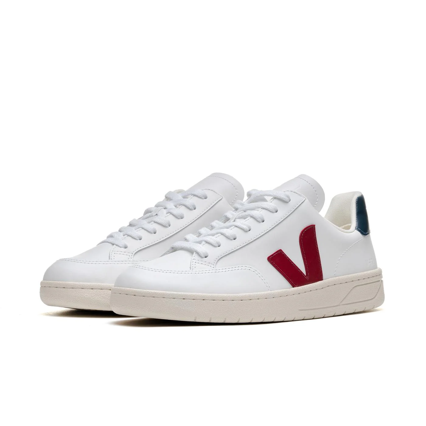 Veja V-12 Leather Extra-White/Marsala - Image 3